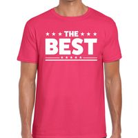 The Best tekst t-shirt roze heren - thumbnail