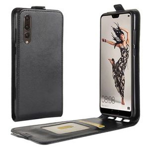 Huawei P20 Pro Verticale Flip Case met Kaartsleuf - Zwart