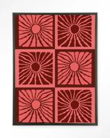 Urban Cotton Wandkleed 'Suns In Pink' 145 x 190cm in Floating Frame - black