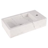 Differnz Hura Fontein - 40x22x9cm - Marmersteen - wit 38.005.83 Differnz Hura Fontein - 40x22x9cm - Marmersteen - wit 38.005.83
