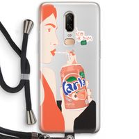 Peach please!: OnePlus 6 Transparant Hoesje met koord