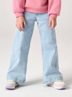 Wijde tregging voor meisjes van denim lichtblauw