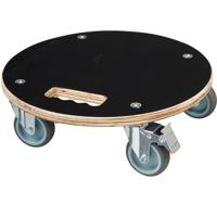 Nature planttrolley rond rolplank (zwart)