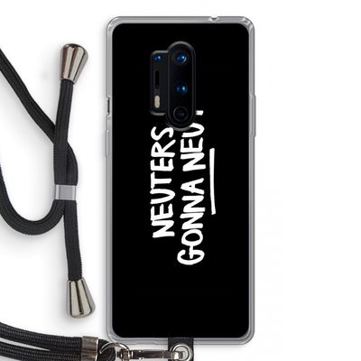 Neuters (zwart): OnePlus 8 Pro Transparant Hoesje met koord
