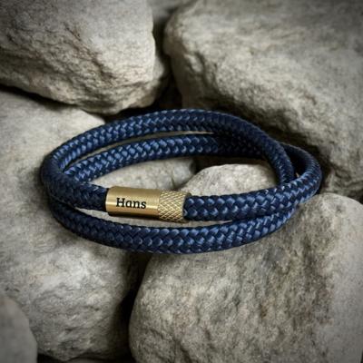 Golden - Navy™ Armband Marine Touw