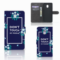 Samsung Galaxy J7 (2018) Portemonnee Hoesje Flowers Blue DTMP - thumbnail