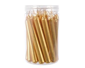 everlands kunstkerstboomkaarsjes Metalic Goud 1,3x10.5 Cm 22 Stuks In Koker