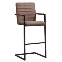 Leen Bakker - Barkruk Lizzy - Cognac - Stof - Bruin - 50x122x55 Cm