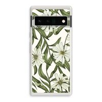 Wit bloemenpatroon: Google Pixel 6 Pro Transparant Hoesje