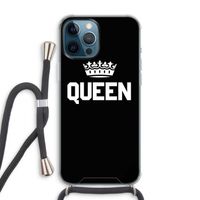 Queen zwart: iPhone 12 Pro Max Transparant Hoesje met koord