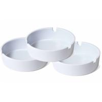 Basic asbakken in het wit - 8x - Dia 10 cm - kunststof - Tafel asbak - buiten - Binnen