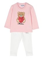 Moschino Kids survêtement en coton stretch à logo - Rose