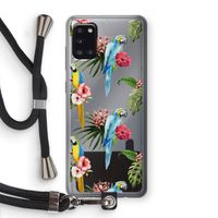 Kleurrijke papegaaien: Samsung Galaxy A31 Transparant Hoesje met koord