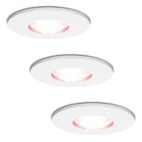 Set van 3 Barcelona - Smart inbouwspot - IP44 waterdicht - 5,5 Watt 345 Lumen - Wifi + Bluetooth - RGBWW - GU10 - Google Home, Amazon Alexa en Siri - Voor binnen, buiten en badkamer - Wit