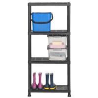 Leen Bakker - Opbergrek Plus Shelve - 60x30x135 Cm - Polypropyleen - Zwart