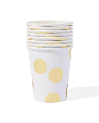 HEMA Papieren Beker 250ml Gouden Stip - 8 Stuks
