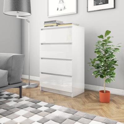 Dressoir 60x35x98,5 cm bewerkt hout hoogglans wit