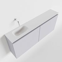 Toiletmeubel Mondiaz Ture | 120 cm | Meubelkleur Cale | Eden wastafel Talc Links | Zonder kraangat Toiletmeubel Mondiaz Ture | 120 cm | Meubelkleur Cale | Eden wastafel Talc Links | Zonder kraangat