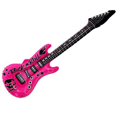 Opblaas elektrische gitaar - roze - speelgoed - kinderen - opblaasbaar - popster