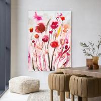 Urban Cotton Wandkleed 'Spring Flowers' 80 x 110cm in Frame - black
