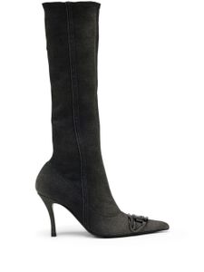 Diesel bottes D-Venus Kb D 90 mm en jean - Noir