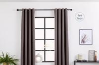 Lifa Living Verduisterend en Geluidswerend Gordijn - Donker Taupe - 300 x 250 cm Met Ringen