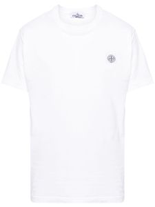 Stone Island t-shirt en coton à patch Compass - Blanc