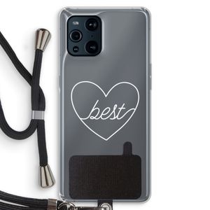 Best heart pastel: Oppo Find X3 Transparant Hoesje met koord