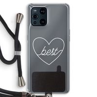 Best heart pastel: Oppo Find X3 Transparant Hoesje met koord