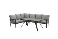 Sergio lounge-diningset - 3-delig - links - carbon black - light grey - thumbnail
