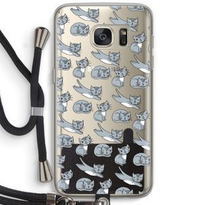 Poezen: Samsung Galaxy S7 Transparant Hoesje met koord