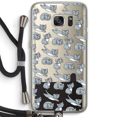 Poezen: Samsung Galaxy S7 Transparant Hoesje met koord