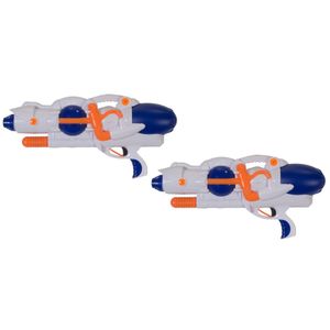 Waterpistool/waterpistolen wit/blauw 38 cm   -