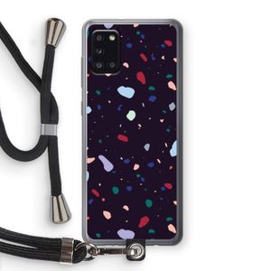 Dark Rounded Terrazzo: Samsung Galaxy A31 Transparant Hoesje met koord