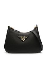 Prada sac porté épaule à plaque logo - Noir