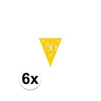 6x Gouden vlaggenlijn 50e jubileum   -