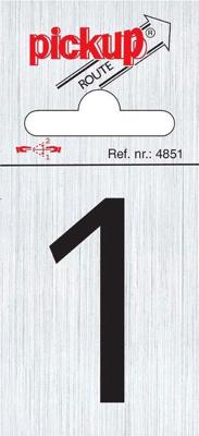 Route alulook 60 x 44 mm Sticker zwarte cijfer 1 pick up - Pickup