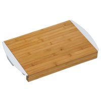 Bamboe houten snijplank 25 x 41 cm met opvangbakken