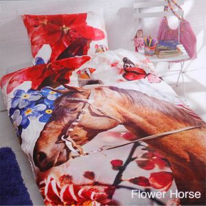 Flower Horse dekbedovertrek, 140 x 200/220 cm
