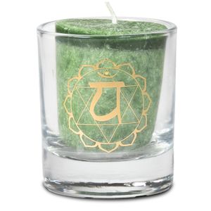 Votief geurkaars in glas - 4e Chakra in Geschenkdoos