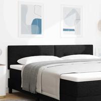 LED Hoofdbord met LED-striplichten Zwart 180 cm Polyester