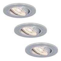 Set van 3 Chandler LED inbouwspots - 6W 570lm - GU10 LED Module - 4000K neutraal wit - Dimbaar - Kantelbaar - IP20 voor binnen - RVS