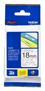 TZe-141  - Labelling tape 18mm transparent / black TZe-141
