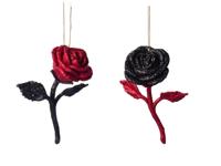 Orn.plc roos rood/zwart l12cm - Kurt s adler
