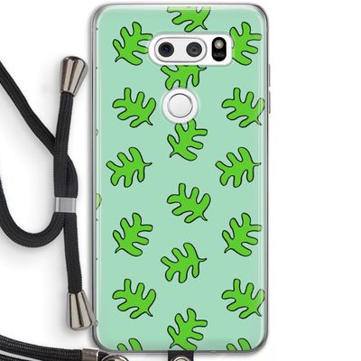Groene blaadjes: LG V30 Transparant Hoesje met koord