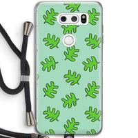 Groene blaadjes: LG V30 Transparant Hoesje met koord