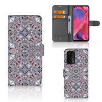 OPPO A54 5G | A74 5G | A93 5G Bookcase Flower Tiles - thumbnail