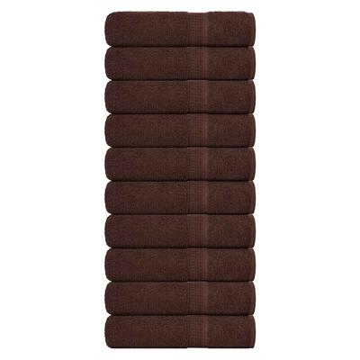 Handdoeken 10 st 50x100 cm 360 g/m 100% katoen bruin