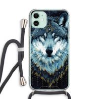 Darkness Wolf: iPhone 11 Transparant Hoesje met koord