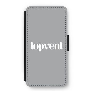 Topvent Grijs Wit: iPhone 12 Pro Flip Hoesje